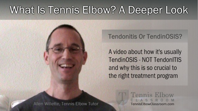 Image link to video: Tennis Elbow - Is It Tendonitis Or TendinOSIS?